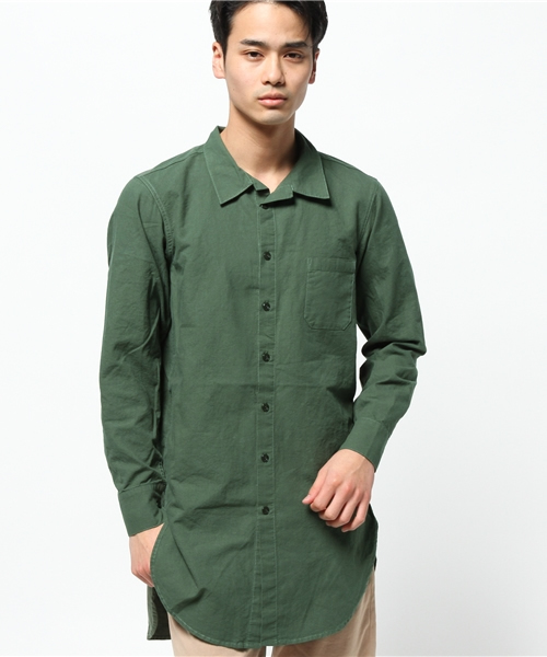 CIAOPANIC（チャオパニック）の「【Ciaopanic】ポケ付きロングシャツ（シャツ/ブラウス・メンズ・ホワイト/ネイビー/オリーブ・MEDIUM/LARGE）」の3枚目の写真