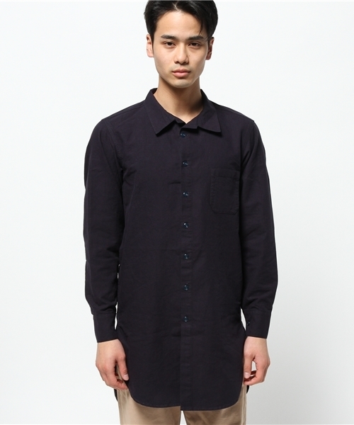 CIAOPANIC（チャオパニック）の「【Ciaopanic】ポケ付きロングシャツ（シャツ/ブラウス・メンズ・ホワイト/ネイビー/オリーブ・MEDIUM/LARGE）」の4枚目の写真