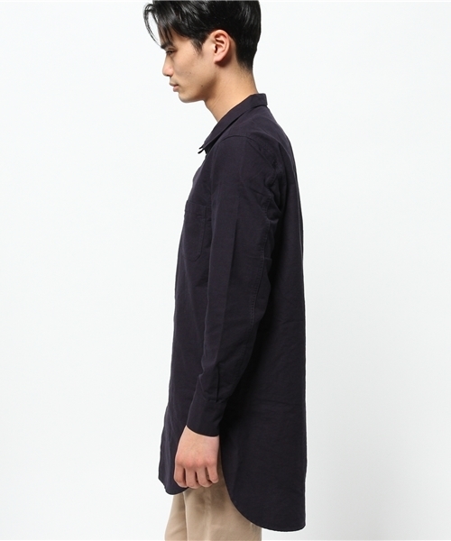 CIAOPANIC（チャオパニック）の「【Ciaopanic】ポケ付きロングシャツ（シャツ/ブラウス・メンズ・ホワイト/ネイビー/オリーブ・MEDIUM/LARGE）」の5枚目の写真