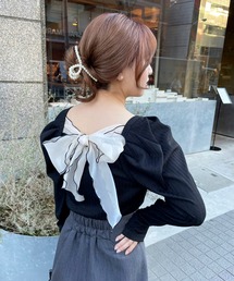 バックリボンテレコトップス