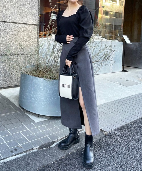 one after another NICE CLAUP(ワンアフターアナザーナイスクラップ)の「バックリボンテレコトップス(Tシャツ/カットソー・レディース・ブラック/ベージュ/オフホワイト/ホワイト系その他・FREE)」の6枚目の写真