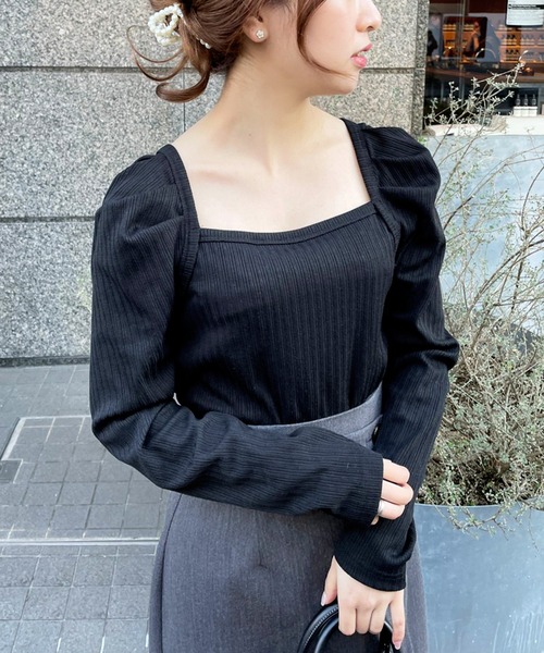 one after another NICE CLAUP(ワンアフターアナザーナイスクラップ)の「バックリボンテレコトップス(Tシャツ/カットソー・レディース・ブラック/ベージュ/オフホワイト/ホワイト系その他・FREE)」の7枚目の写真