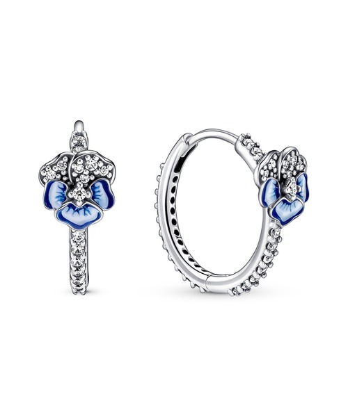 PANDORA（パンドラ）の「ブルー パンジー フラワー フープピアス