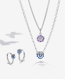 PANDORA（パンドラ）の「ブルー パンジー フラワー フープピアス