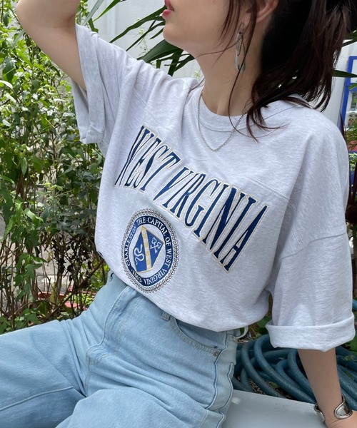 WEGO（ウィゴー）の「WEGO/ヘビーウエイト チームロゴフットボールビッグT（Tシャツ/カットソー・メンズ・ホワイト/パープル/オレンジ/ブルー/グレー系その他/イエロー/ダークグリーン/ブラック・LARGE/MEDIUM）」の4枚目の写真