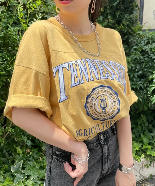 WEGO（ウィゴー）の「WEGO/ヘビーウエイト チームロゴフットボールビッグT（Tシャツ/カットソー・メンズ・ホワイト/パープル/オレンジ/ブルー/グレー系その他/イエロー/ダークグリーン/ブラック・LARGE/MEDIUM）」の8枚目の写真