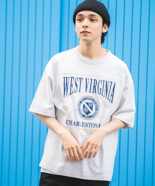 WEGO（ウィゴー）の「WEGO/ヘビーウエイト チームロゴフットボールビッグT（Tシャツ/カットソー・メンズ・ホワイト/パープル/オレンジ/ブルー/グレー系その他/イエロー/ダークグリーン/ブラック・LARGE/MEDIUM）」の14枚目の写真