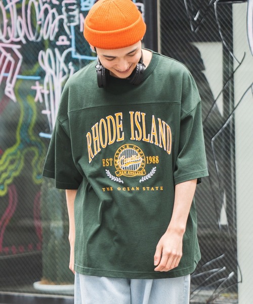 WEGO（ウィゴー）の「WEGO/ヘビーウエイト チームロゴフットボールビッグT（Tシャツ/カットソー・メンズ・ホワイト/パープル/オレンジ/ブルー/グレー系その他/イエロー/ダークグリーン/ブラック・LARGE/MEDIUM）」の20枚目の写真