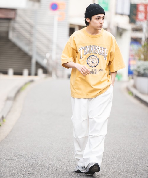 WEGO（ウィゴー）の「WEGO/ヘビーウエイト チームロゴフットボールビッグT（Tシャツ/カットソー・メンズ・ホワイト/パープル/オレンジ/ブルー/グレー系その他/イエロー/ダークグリーン/ブラック・LARGE/MEDIUM）」の21枚目の写真