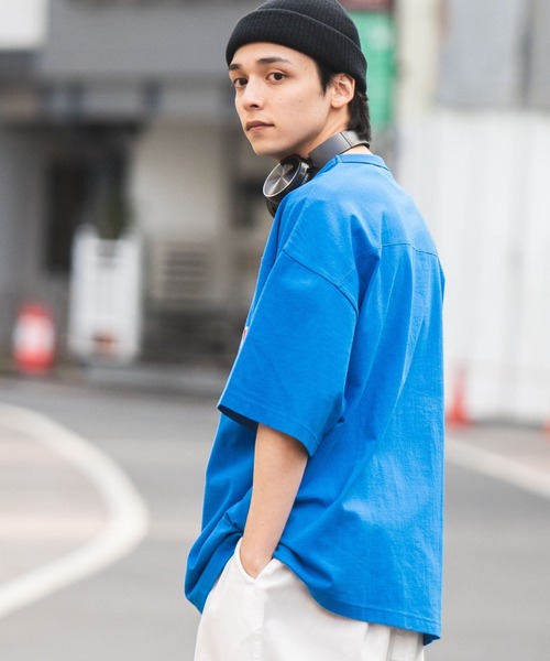 WEGO（ウィゴー）の「WEGO/ヘビーウエイト チームロゴフットボールビッグT（Tシャツ/カットソー・メンズ・ホワイト/パープル/オレンジ/ブルー/グレー系その他/イエロー/ダークグリーン/ブラック・LARGE/MEDIUM）」の10枚目の写真