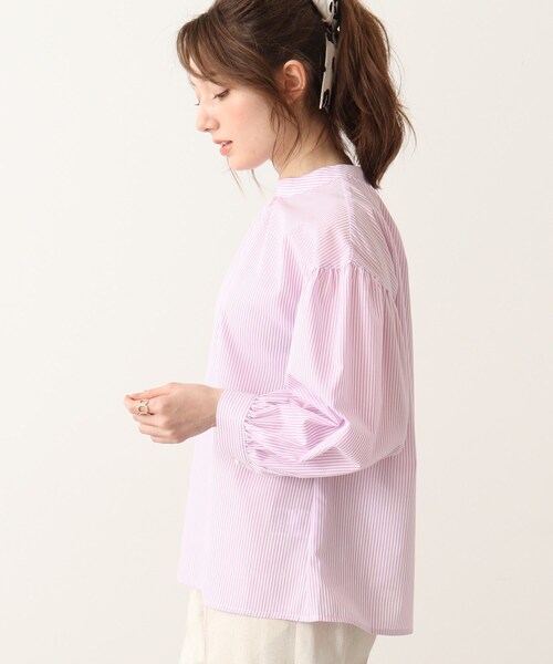 DRESKIP（ドレスキップ）の「◆イージーケアー先染め後ろタック七分袖ブラウス（シャツ/ブラウス・レディース・グリーン系その他4/ブラック系2/パープル系5/ブラック系1/ブルー系6/ネイビー系2・02/03/04）」の9枚目の写真