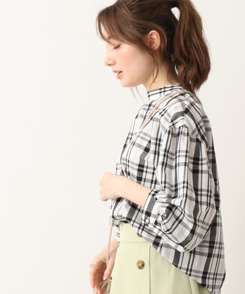 DRESKIP（ドレスキップ）の「◆イージーケアー先染め後ろタック七分袖ブラウス（シャツ/ブラウス・レディース・グリーン系その他4/ブラック系2/パープル系5/ブラック系1/ブルー系6/ネイビー系2・02/03/04）」の17枚目の写真