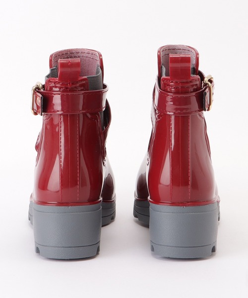 Lace Ladies（レースレディース）の「ベルト付きエナメル調ショート丈レインブーツ（レインシューズ・レディース・ブラック/ネイビー/レッド・23/24/25/22.5/24.5/23.5）」の7枚目の写真