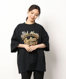 INDIAN（インディアン）の「【Bl】【INDIAN】刺繍+プリント　オーバーサイズTシャツ（Tシャツ/カットソー）」
