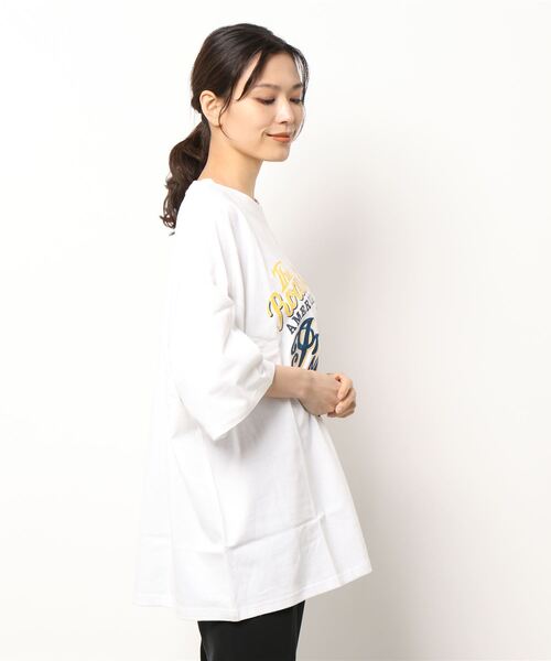 INDIAN(インディアン)の「【Bl】ネイティブロゴオーバーサイズTシャツ 半袖 / INDIAN(Tシャツ/カットソー・レディース・ホワイト/ブラック/ミント・LARGE/MEDIUM)」の4枚目の写真