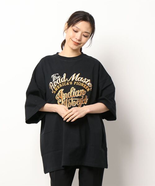 INDIAN(インディアン)の「【Bl】ネイティブロゴオーバーサイズTシャツ 半袖 / INDIAN(Tシャツ/カットソー・レディース・ホワイト/ブラック/ミント・LARGE/MEDIUM)」の9枚目の写真