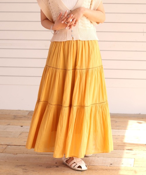 cepo（セポ）の「ボイルティアードレーススカート（スカート・レディース・ブラック/レッド/イエロー/ブルー・M）」の4枚目の写真