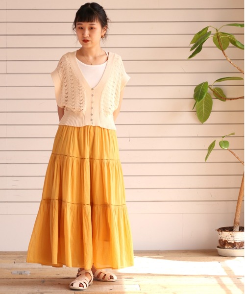 cepo（セポ）の「ボイルティアードレーススカート（スカート・レディース・ブラック/レッド/イエロー/ブルー・M）」の8枚目の写真