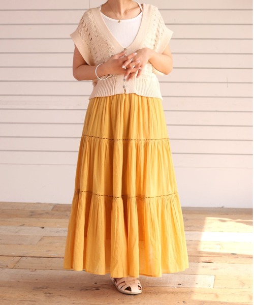 cepo（セポ）の「ボイルティアードレーススカート（スカート・レディース・ブラック/レッド/イエロー/ブルー・M）」の5枚目の写真