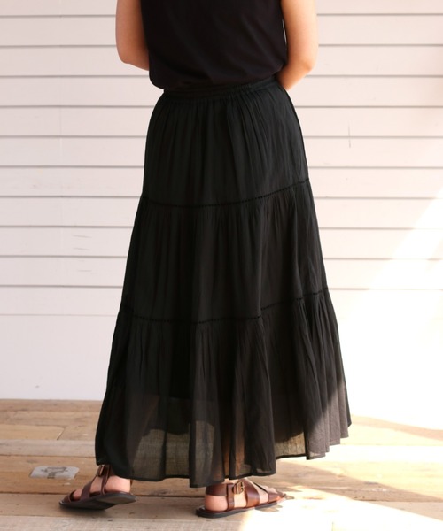 cepo（セポ）の「ボイルティアードレーススカート（スカート・レディース・ブラック/レッド/イエロー/ブルー・M）」の19枚目の写真
