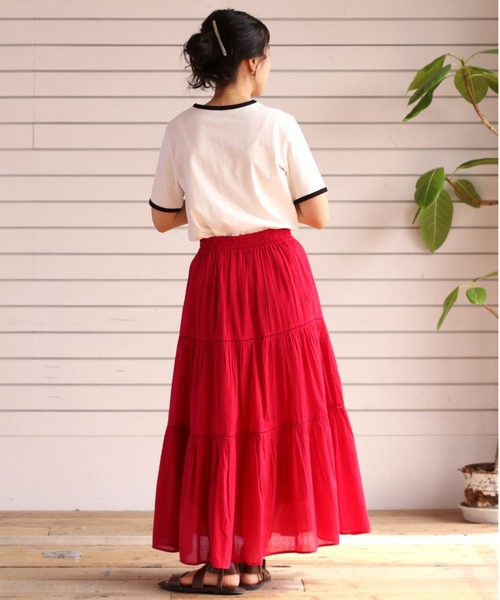 cepo（セポ）の「ボイルティアードレーススカート（スカート・レディース・ブラック/レッド/イエロー/ブルー・M）」の13枚目の写真