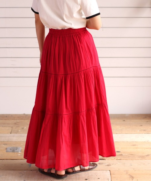 cepo（セポ）の「ボイルティアードレーススカート（スカート・レディース・ブラック/レッド/イエロー/ブルー・M）」の9枚目の写真