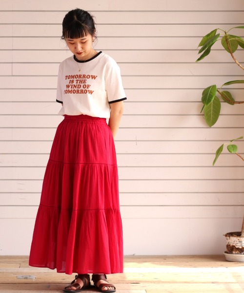 cepo（セポ）の「ボイルティアードレーススカート（スカート・レディース・ブラック/レッド/イエロー/ブルー・M）」の10枚目の写真