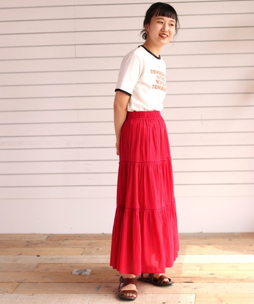 cepo（セポ）の「ボイルティアードレーススカート（スカート・レディース・ブラック/レッド/イエロー/ブルー・M）」の12枚目の写真