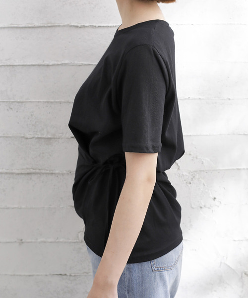 Bifrost（ビフレスト）の「サイドリボンTシャツ（Tシャツ/カットソー・レディース・ホワイト/ブラック・F）」の12枚目の写真
