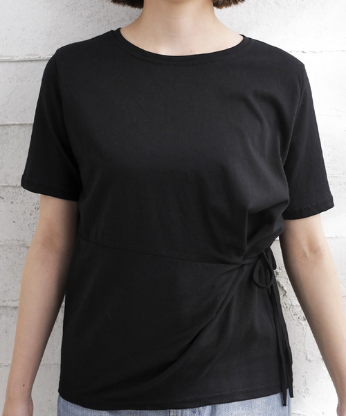 Bifrost（ビフレスト）の「サイドリボンTシャツ（Tシャツ/カットソー・レディース・ホワイト/ブラック・F）」の13枚目の写真