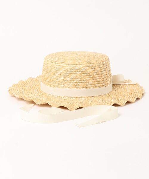 GRIN BUDDY（グリンバディ）の「【GRIN BUDDY/グリンバディ】【キッズ】なみなみ フリル ハット/Kids Frill Brim Hat（ハット・キッズ・ホワイト/ブラック・54cm）」の2枚目の写真