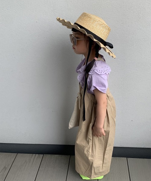 GRIN BUDDY（グリンバディ）の「【GRIN BUDDY/グリンバディ】【キッズ】なみなみ フリル ハット/Kids Frill Brim Hat（ハット・キッズ・ホワイト/ブラック・54cm）」の7枚目の写真