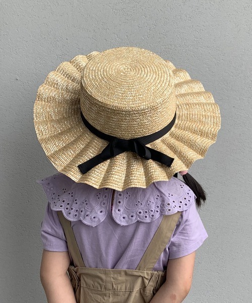 GRIN BUDDY（グリンバディ）の「【GRIN BUDDY/グリンバディ】【キッズ】なみなみ フリル ハット/Kids Frill Brim Hat（ハット・キッズ・ホワイト/ブラック・54cm）」の8枚目の写真