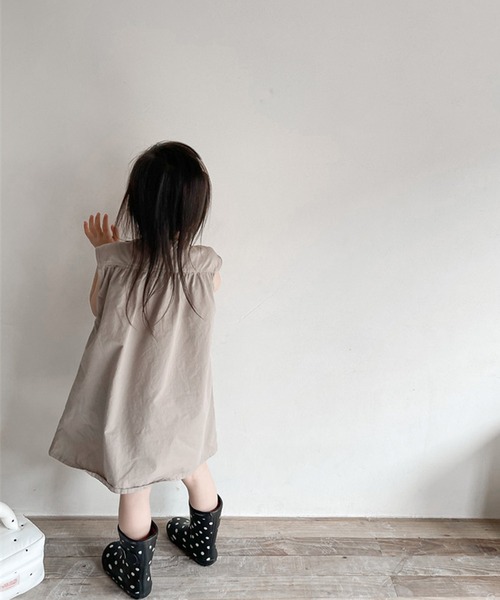 aimoha(アイモハ)の「aimoha-KIDS- 子供服 コットン無地ワンピース(ワンピース・キッズ・ライトベージュ/ダークベージュ・80/90/100/110/120/130)」の9枚目の写真