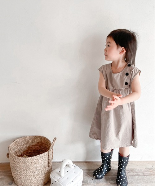 aimoha(アイモハ)の「aimoha-KIDS- 子供服 コットン無地ワンピース(ワンピース・キッズ・ライトベージュ/ダークベージュ・80/90/100/110/120/130)」の11枚目の写真