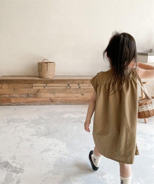 aimoha(アイモハ)の「aimoha-KIDS- 子供服 コットン無地ワンピース(ワンピース・キッズ・ライトベージュ/ダークベージュ・80/90/100/110/120/130)」の18枚目の写真