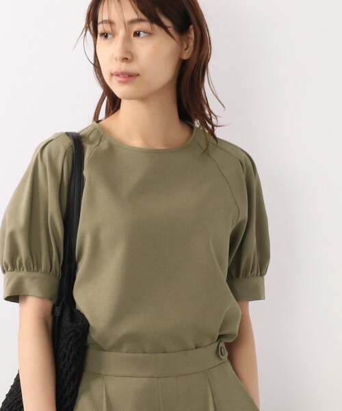 DRESKIP（ドレスキップ）の「◆【洗える/トレンド/セットアップ可】麻調肩タックボリューム袖ブラウス（シャツ/ブラウス・レディース・レモンイエロー/ネイビー/ライトベージュ/カーキ・02/04/03）」の13枚目の写真