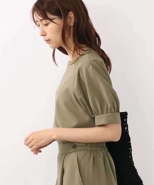 DRESKIP（ドレスキップ）の「◆【洗える/トレンド/セットアップ可】麻調肩タックボリューム袖ブラウス（シャツ/ブラウス・レディース・レモンイエロー/ネイビー/ライトベージュ/カーキ・02/04/03）」の14枚目の写真