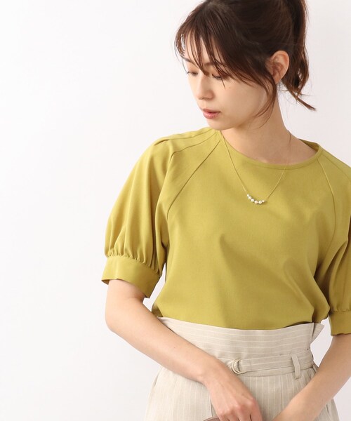 DRESKIP（ドレスキップ）の「◆【洗える/トレンド/セットアップ可】麻調肩タックボリューム袖ブラウス（シャツ/ブラウス・レディース・レモンイエロー/ネイビー/ライトベージュ/カーキ・02/04/03）」の20枚目の写真