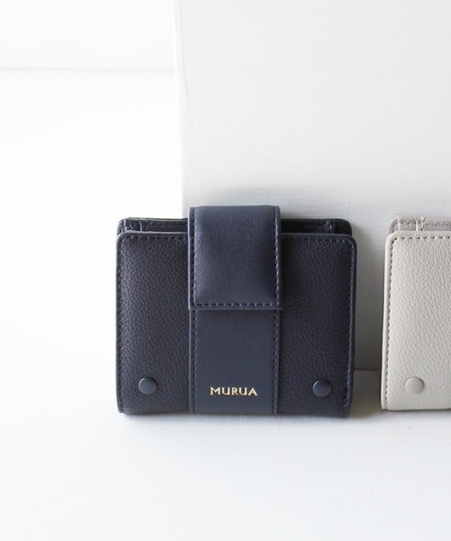 MURUA（ムルーア）の「MURUA (ムルーア) 二つ折り財布 SNAP MR-W952（財布・レディース・ブラック/ネイビー/グレー・FREE）」の2枚目の写真