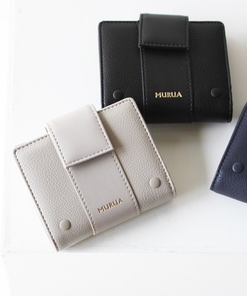 MURUA（ムルーア）の「MURUA (ムルーア) 二つ折り財布 SNAP MR-W952（財布・レディース・ブラック/ネイビー/グレー・FREE）」の3枚目の写真