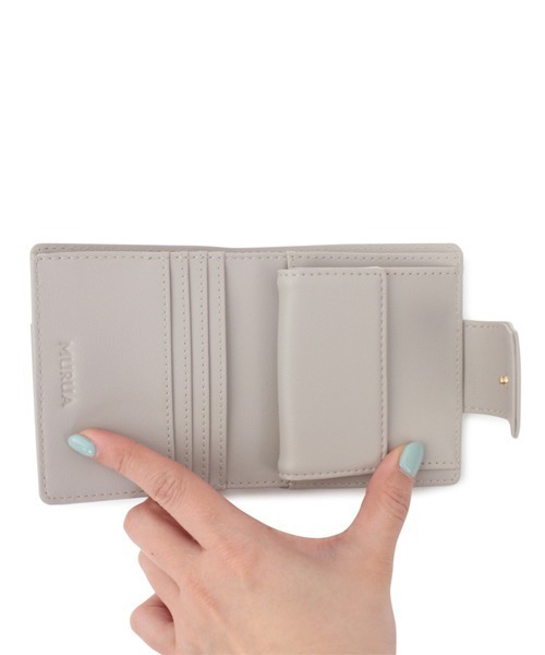 MURUA（ムルーア）の「MURUA (ムルーア) 二つ折り財布 SNAP MR-W952（財布・レディース・ブラック/ネイビー/グレー・FREE）」の7枚目の写真