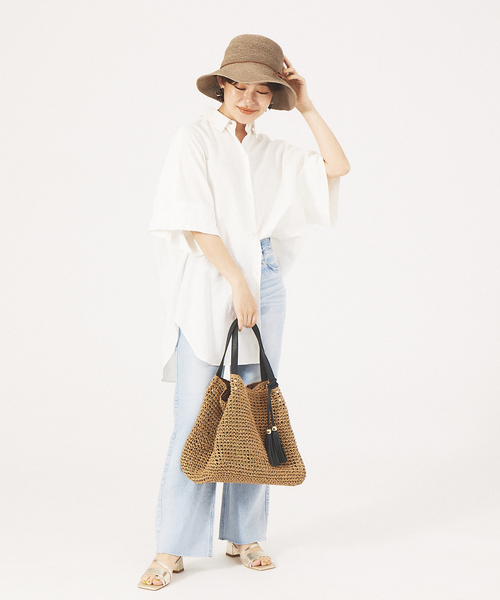 Abahouse Devinette（ドゥヴィネット）の「【RUBEN】ペーパーデイリーハット（ハット・レディース・ブラック/グレー・フリー）」の8枚目の写真