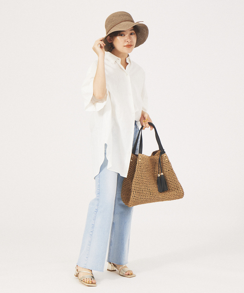 Abahouse Devinette（ドゥヴィネット）の「【RUBEN】ペーパーデイリーハット（ハット・レディース・ブラック/グレー・フリー）」の3枚目の写真