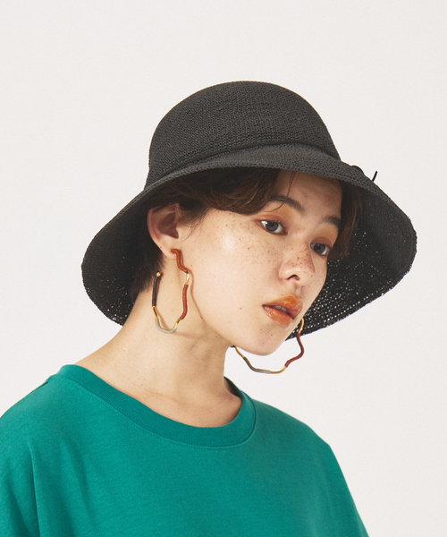 Abahouse Devinette（ドゥヴィネット）の「【RUBEN】ペーパーデイリーハット（ハット・レディース・ブラック/グレー・フリー）」の6枚目の写真