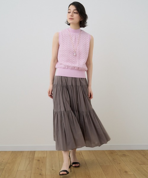 ANAYI(アナイ)の「ライトローンティアードスカート(スカート・レディース・モカ/ブラック/グリーン・36/38/34)」の14枚目の写真