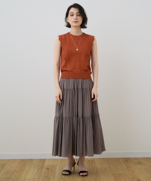 ANAYI(アナイ)の「ライトローンティアードスカート(スカート・レディース・モカ/ブラック/グリーン・36/38/34)」の22枚目の写真