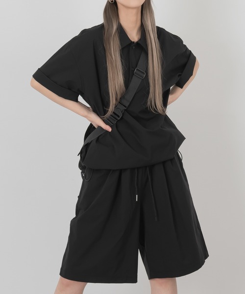 FOLLOWIN（フォロウィン）の「【UNISEX】バミューダピンタックショートパンツ（カーゴパンツ・メンズ・ブラック/グレー/カーキ・FREE）」の7枚目の写真