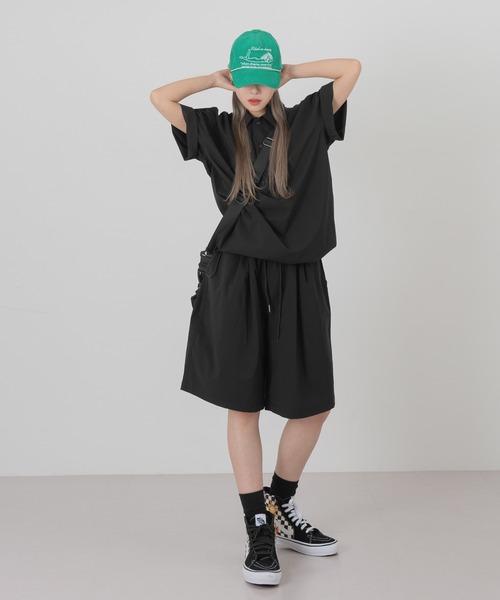 FOLLOWIN（フォロウィン）の「【UNISEX】バミューダピンタックショートパンツ（カーゴパンツ・メンズ・ブラック/グレー/カーキ・FREE）」の8枚目の写真