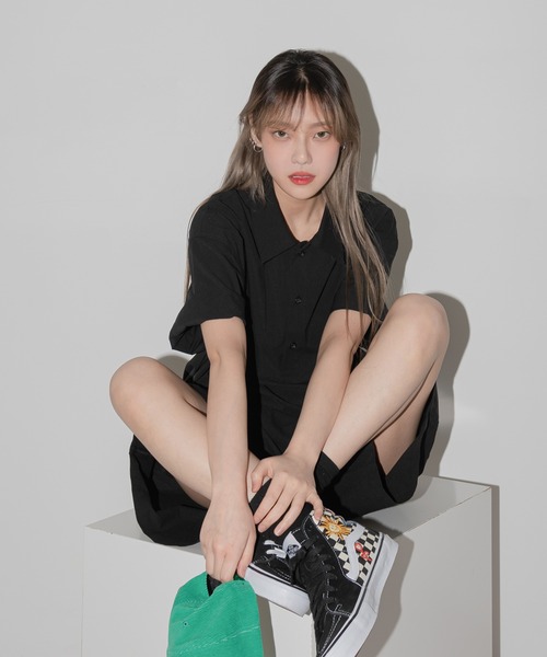 FOLLOWIN（フォロウィン）の「【UNISEX】バミューダピンタックショートパンツ（カーゴパンツ・メンズ・ブラック/グレー/カーキ・FREE）」の16枚目の写真